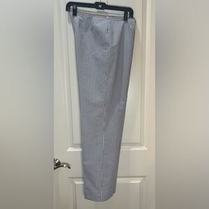 Kasper Black and White Seersucker Striped Straight Leg Pants Size 6